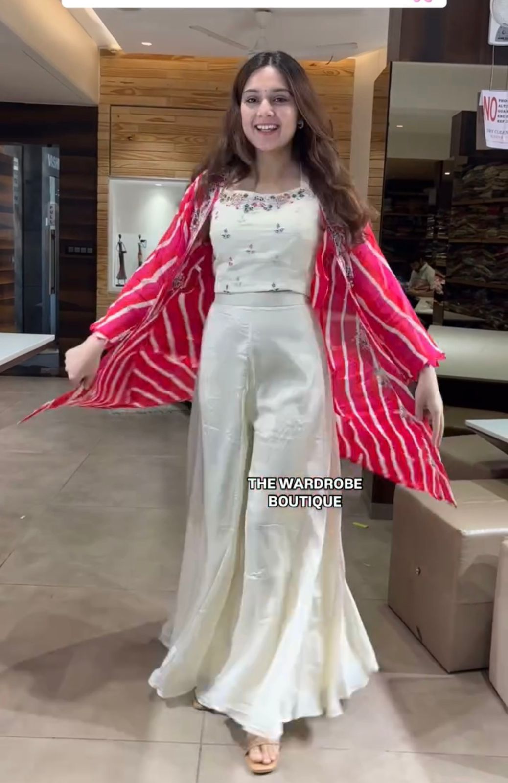 Trending Party Wear Shrug And Plazzo Chinon & Silk