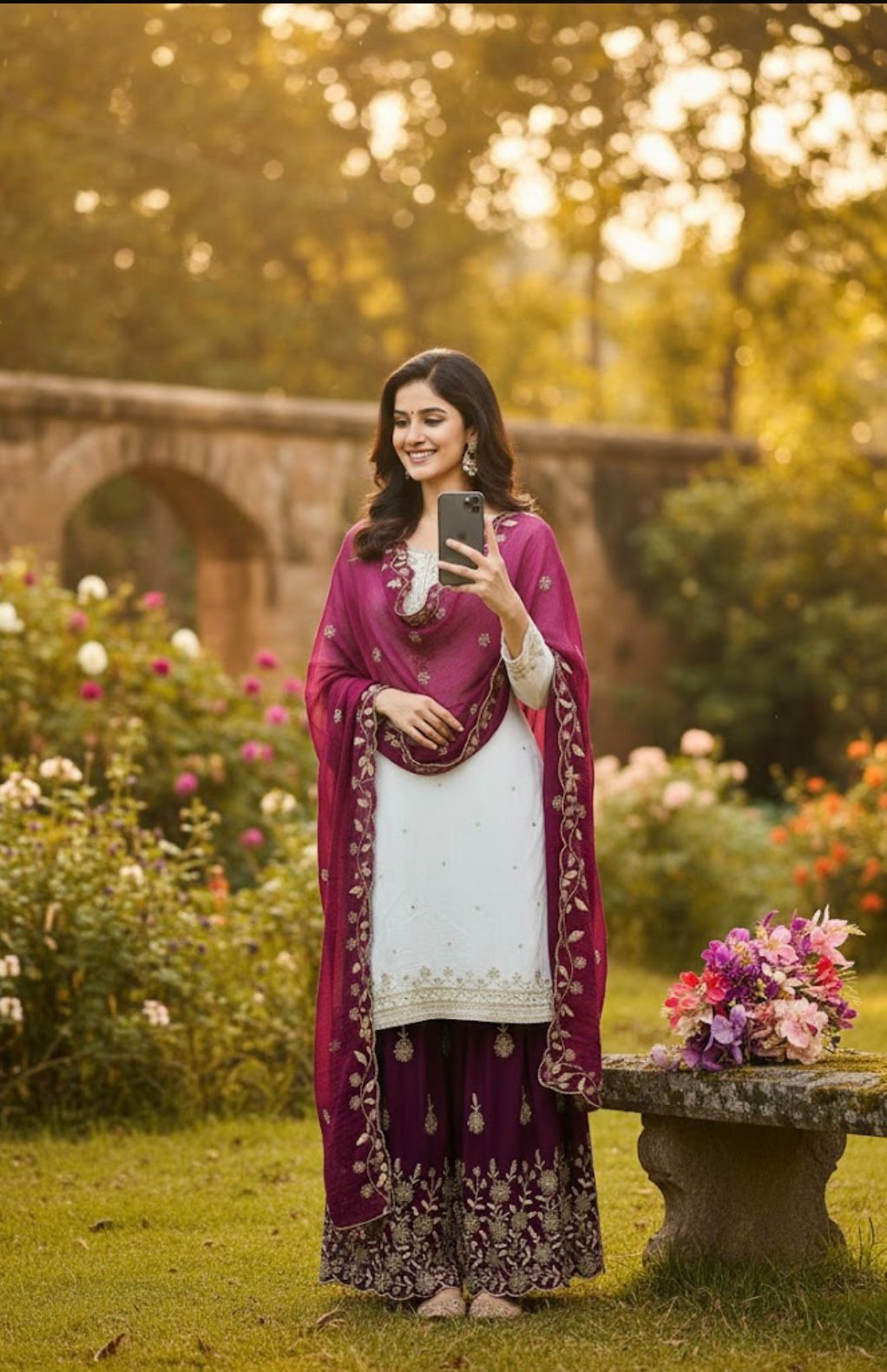 Designer Party Sharara Suit & Dupatta Set FULLY STITCHED