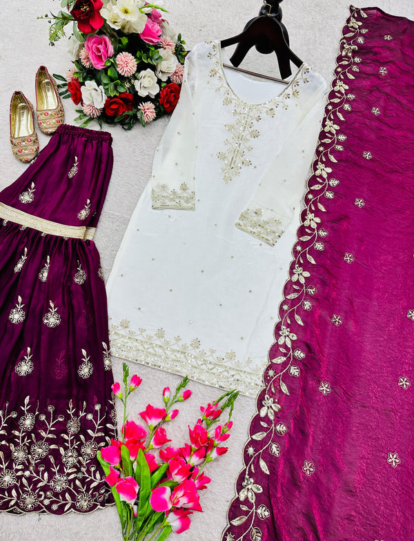 Designer Party Sharara Suit & Dupatta Set FULLY STITCHED