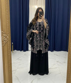 DESIGNER KURTA PLAZZO IN SEQUENCE EMBROIDERY WORK