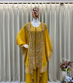 DESIGNER KURTA PLAZZO IN SEQUENCE EMBROIDERY WORK