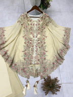 DESIGNER KURTA PLAZZO IN SEQUENCE EMBROIDERY WORK