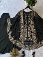 DESIGNER KURTA PLAZZO IN SEQUENCE EMBROIDERY WORK