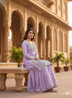 Heavy Embroidery Sequence Work Top-Bottom And Dupatta Set