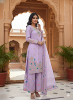 Heavy Embroidery Sequence Work Top-Bottom And Dupatta Set