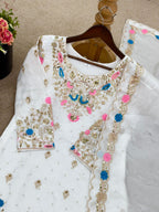 Heavy Embroidery Sequence Work Top-Bottom And Dupatta Set