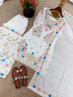 Heavy Embroidery Sequence Work Top-Bottom And Dupatta Set