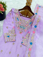 Heavy Embroidery Sequence Work Top-Bottom And Dupatta Set