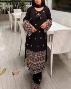 Roman Silk Cotton Kurt Plazzo Set Embroidery Work & Lace Work Border