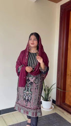 Designer Heavy Embroidery Work Top Pent With Dupatta Set