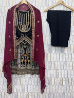 Designer Heavy Embroidery Work Top Pent With Dupatta Set