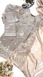 HEAVY SILK EMBROIDERY AND SEQUENCE WORK TOP-PENT WITH & DUPATTA