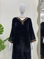 Viscose Velvet Suit Set with Thread & Sequin Work & Elastic Pant