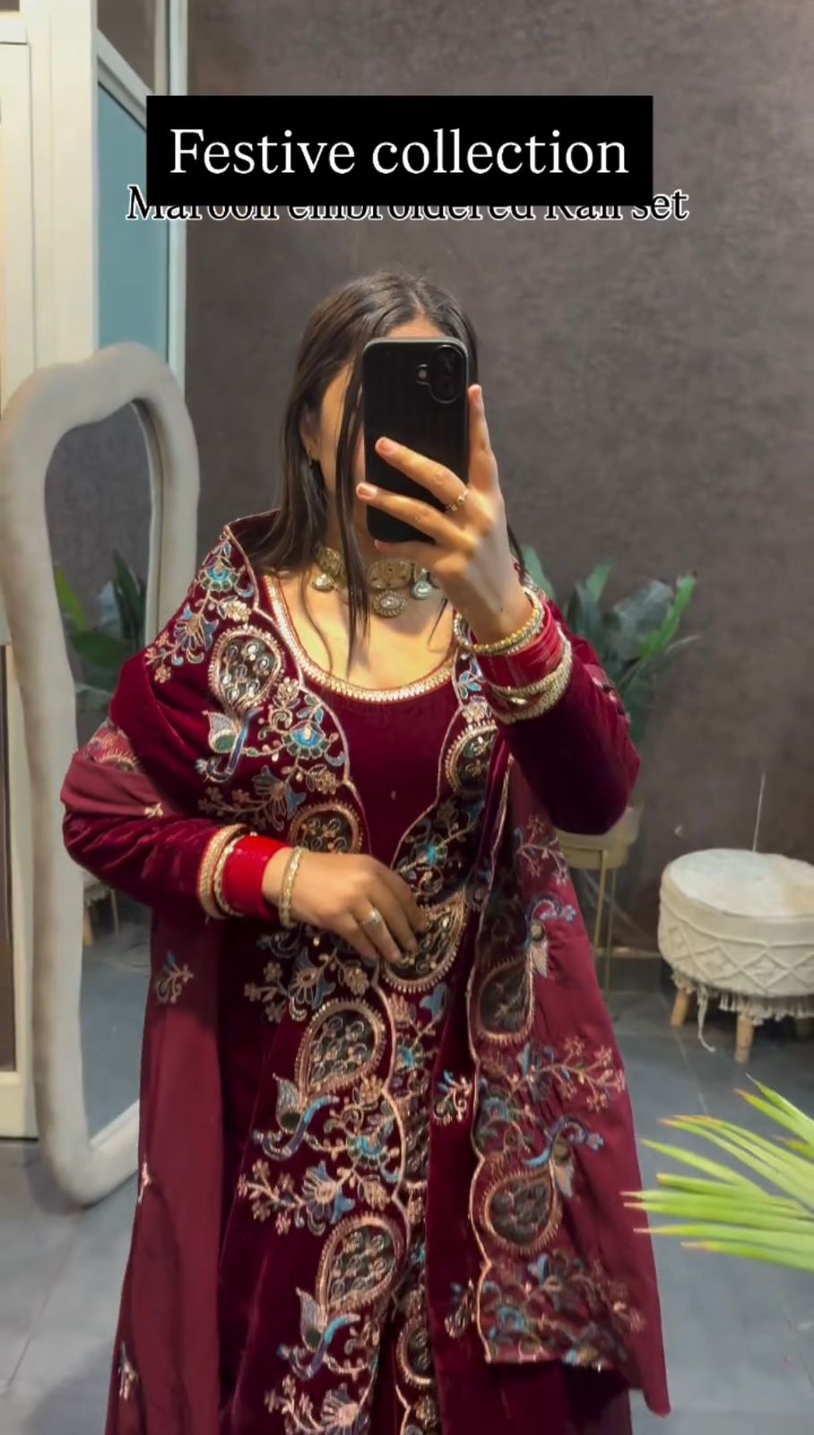 VELVET 9000 3 PIECE EMBROIDERED GOWN,DUPATTA PENT WITH HEAVY DUPATTA WORK