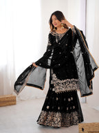Designer Cording Dori Embroidery with Sequin &amp; Thread Detailing and Pearl work