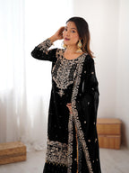 Designer Cording Dori Embroidery with Sequin &amp; Thread Detailing and Pearl work