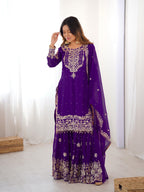 Designer Cording Dori Embroidery with Sequin &amp; Thread Detailing and Pearl work