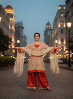 Kurti & Plazzo Set Sequins & Zari & Thread Embroidery Work