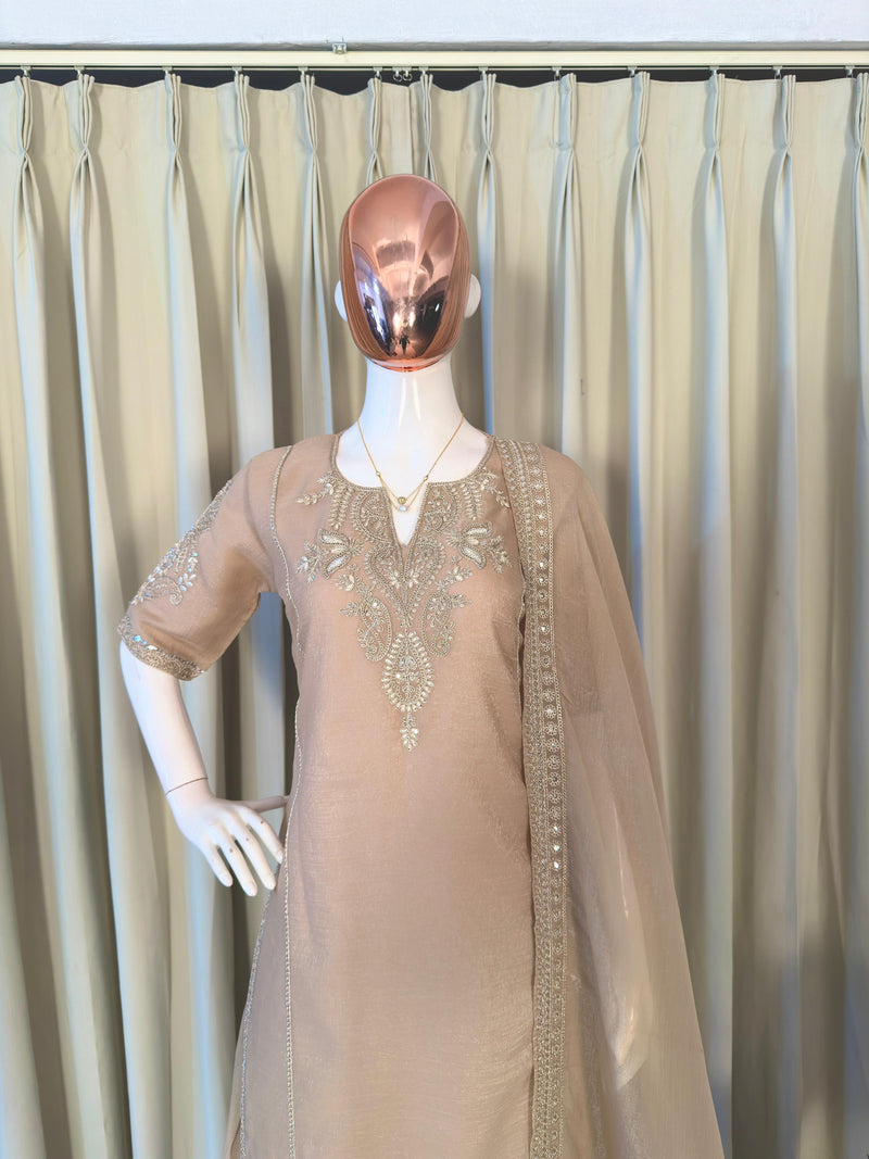 PARTY AND WEDDING OUR DESIGNER WEAR TOP WITH PLAZZO PAIR