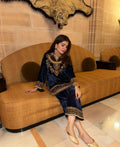 DESIGNER VELVET CORD SET WITH ZAR EMROIDERY WORK