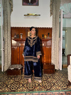 DESIGNER VELVET CORD SET WITH ZAR EMROIDERY WORK