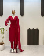 3 PIECE PLAZZO PAIR WITH &nbsp; DUPATTA IN SEQUENCE EMBROIDERY WORK