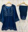 STYLEYLISH VELVET THREAD EMBROIDERY WITH RIAL MIRROR WORK CO-ORD SET