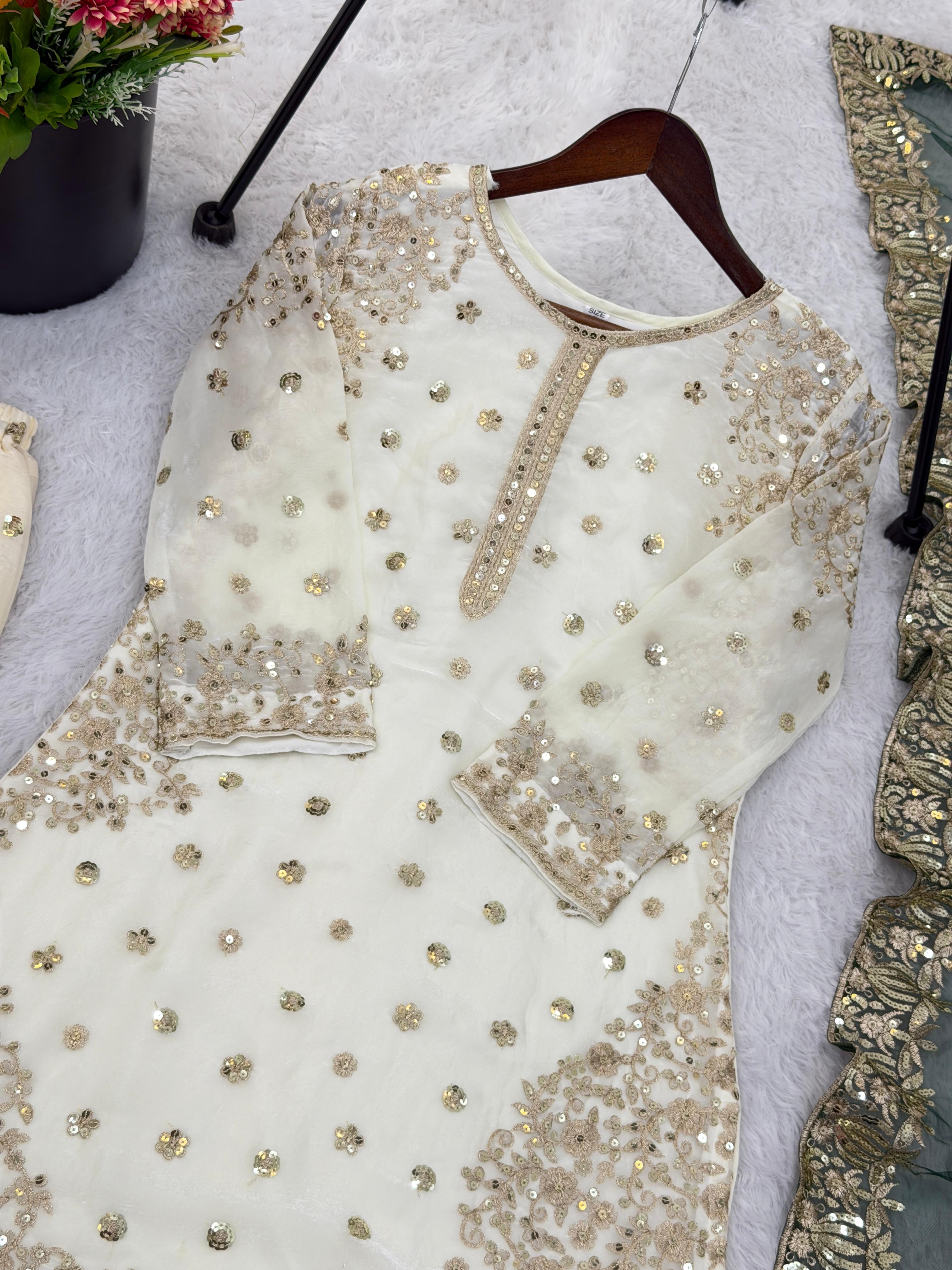 Eid Collection In Pure Fendy Silk With Heavy Embroidery Sequence Work