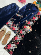 HEAVY VELVET KURTA & PANT (3-PIS SET) SEQUINS EMBROIDERY WORK