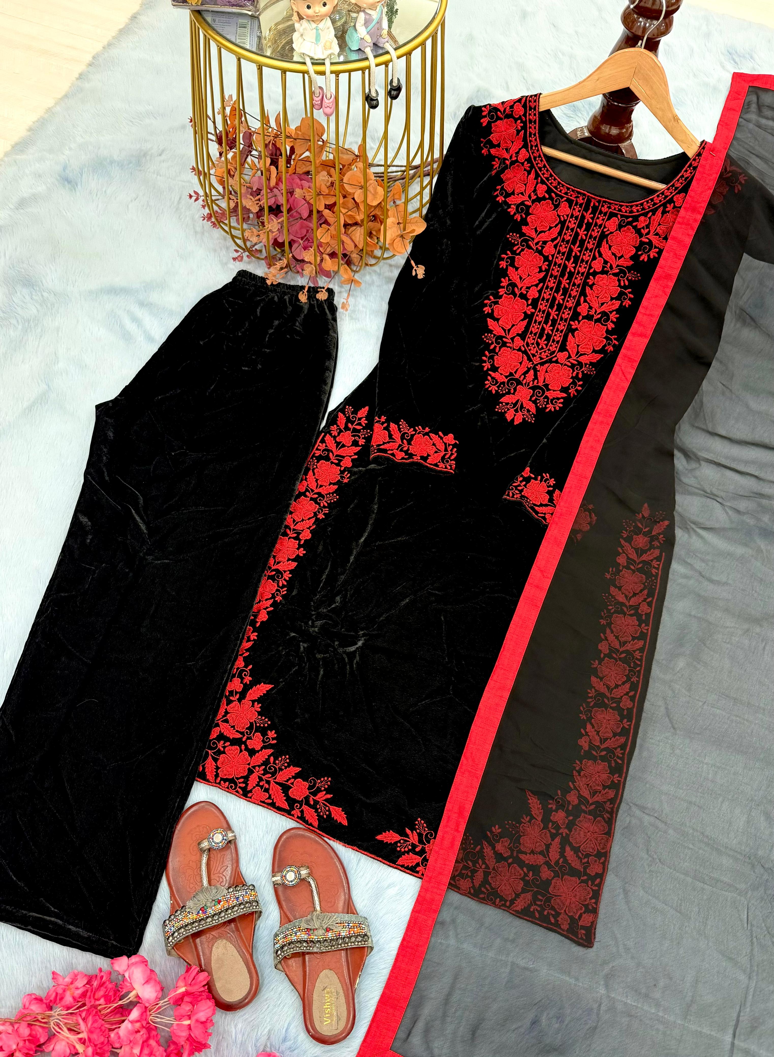 PREMIUM DESIGNER READYMADE TOP PLAZZO &amp; DUPATTA