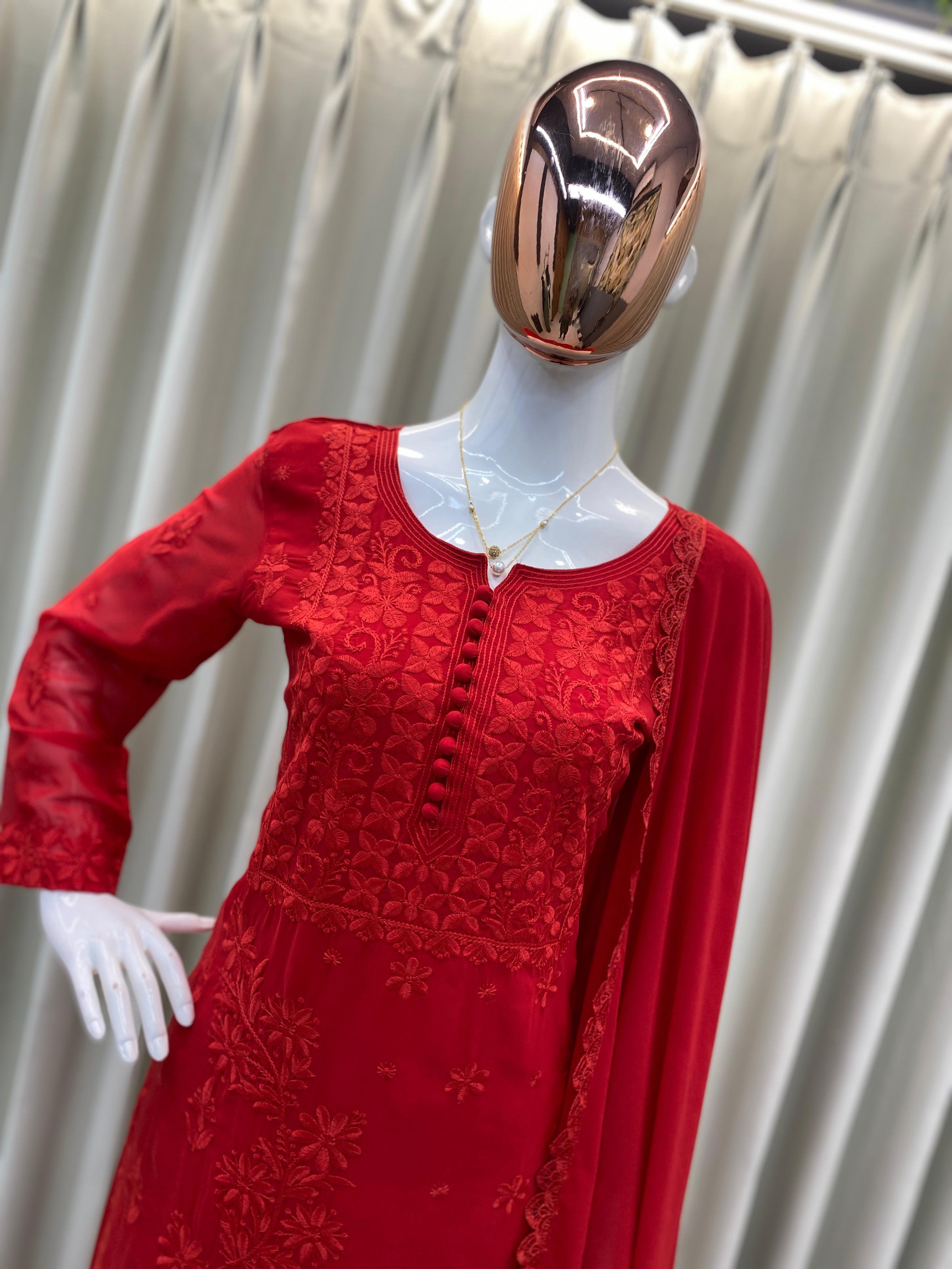 DESIGNER WEAR EXCLUSIVE GEORGETTE WITH EMBROIDERY SUIT WITH DUPATTA