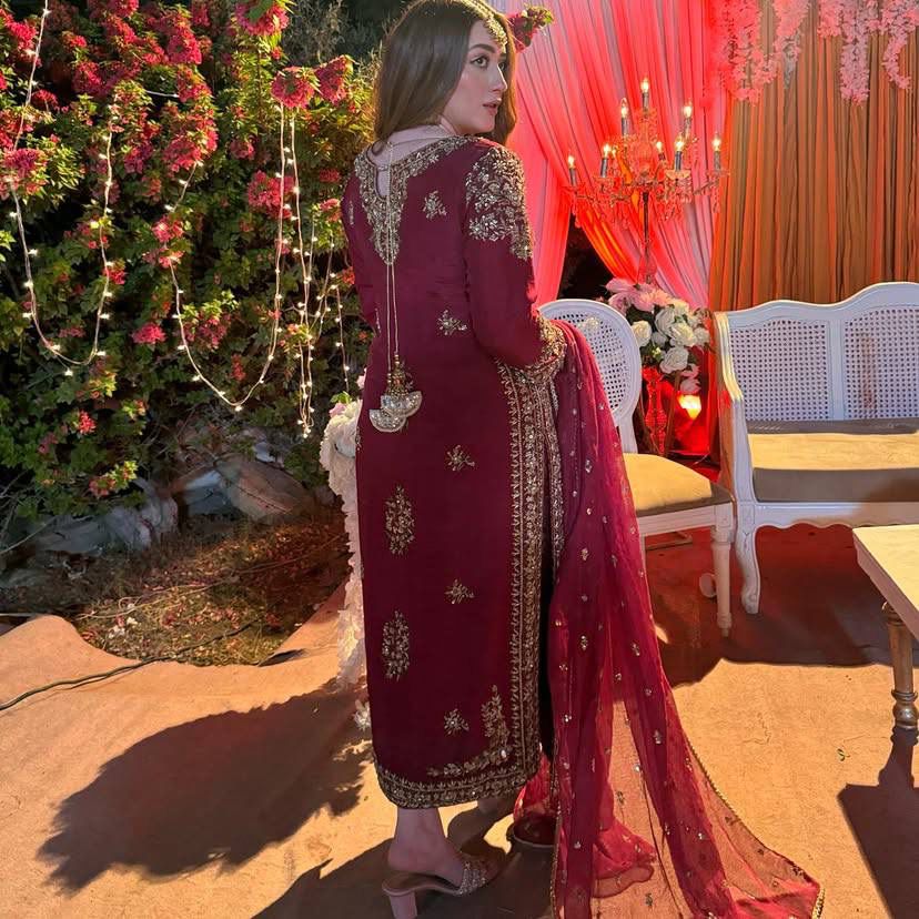 DESIGNER HEAVY VICHTRA SILK PARTY WEAR TOP WITH PLAZZO